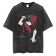 Sumijujutsu kaisen lavado retro y vieja camiseta de manga corta cinco técnicas de iluminación jujutsu regresan al cosal periférico en el lavado de agua y negro B691 S