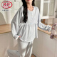 LangSha (LangSha) high-end confinement and pure cotton after taking pregnant women pajamas to breastfeed and breastfeed, sweat-absorbing May 6 thin style 3527-with chest pad/removable L [Suggested 90-115Jin [Jin equals 0.5 kg]]