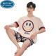 
Palando Men's Pajamas Summer Pure Cotton Plus Fat Plus Large Size Thin Cartoon Teenager Student Summer Home Suit Set XY1390# Big Mary High-end Brand [Small Size M] About 155CM 75-95Jin [Jin equals 0.5 kg] All size