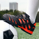 Ruiqu C Ronaldo Messi Falcon Kinderfußballschuhe Jungen Schüler Kinder Klettverschmutzung TF Spike Training Schuhe Mädchen 6199 Weiß und Blau Leder Klettverschluss 29