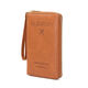 Popular new RFID passport clip air ticket storage certificate bag zipper long wallet multifunctional travel passport bag brown