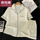Yu Zhaolin (YUZHAOLIN) 2025 new pajamas for women in summer ice silk short sleeve thin style large size ice silk home clothing set spring and summer YX9214 M (75-95)Jin[Jin equals 0.5 kg]