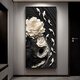 Turbosun Porch suspendu des peintures affronter la porte d'entrée avec un mur occidental tridimensionnel haut de gamme jiuyu image de porche décoration peinture suspendue directement en face de la porte jiuyu fengnian c 60 * 12035 mm + translucide + cadre noir imprégné de diamant en cristal en cristal en cristal en cristal en cristal.