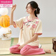 
Modal short-sleeved pajamas suit for summer ladies thin imitation cotton trousers new Chinese style summer home clothes can be worn outside LZY9905 M (recommended 75-95Jin [Jin equals 0.5 kg])