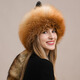 Yinghui fox fur hat for women and men in winter Northeastern ear protection warm genuine leather Mongolian hat ethnic style fur hat for women winter silver fox true color M head circumference 56-58cm