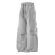 
Trueves work pants for men's summer new American fashion brand paratrooper pants loose straight thin ice silk quick-drying casual pants 761 silver gray + 756 black 2XL