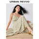 UR [Zhong Chuxi co-branded model] 2025 autumn new women's vacation style floral dress UYL750113 beige print S