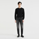 Lilang four-sided elastic jeans men's low waist narrow feet nine-point pants autumn 2025 new elastic men's pants black (24QNZ13701) 33 (175/84A)