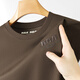 CK heavy craft embroidery + high-circular craftsmanship, cool ice silk cotton short-sleeved T-shirt for men's summer round neck T-shirt, brown hy6626 M, weight 90-110Jin [Jin equals 0.5 kg]