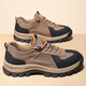 
Genuine leather men's shoes spring new outdoor hiking hiking shoes breathable men's casual dad shoes comfortable sports shoes men B9880 dark brown 38
