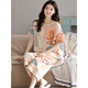 Cat Man Pure Cotton Pyjamas Frauen 2025 Sommer Neues Frauen Kurzarm geschnittene Hosen Set Summer Elegant Home Anzug Sommer Hauptbildmodell Yr: 6278 Aprikosenblatt Farbe Block Short M [weiche und hautfreundliche, komfortable reine Baumwolle]