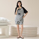 Pure cotton pajamas with chest pad for women in summer 2025 new summer round neck short sleeve shorts pullover home clothing set Z1349 2XL