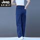 Jeep Spirit Casual Hosen Frühlings- und Sommer -Herrenhosen lose gerade Hosen 2025 Neue Ten Laised Stretch Herren Jeans 833 Denim Blue [Model] Regular M