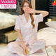 Modal Internet Celebrity Sommerpyjama für Frauen Eis Seide Pfingstrose Blume kurzärmelige Hose Sommerdünn zu Hause Kleidung für Outdoor-Verschleiß Set 694 Tintenmalerei Kurzärärmelhosen m