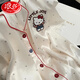 浪莎（langsha）HelloKitty睡衣女夏季冰丝绸短袖长裤2025新款家居服三件套春秋天 绣花-KT猫（两件套） M （高150-158cm，体重80-100斤