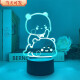 一二布布usb小夜灯led卡通动漫周边卧室可爱摆件景品生日礼物 3895 一二布布  两人拍照款 黑色7色触控款