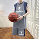 Ran Yilans gleiches Sommer-ärmelloses Hemd für Jungen, Junior- und Senior High School-Schüler Basketball-Anzüge, Big Children's Sports Vest Shorts 6636 Blue Vest + Shorts Qualitätssicherung M 80-100Jin [Jin entspricht 0,5 kg]