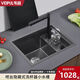 Clcey Bar Balkon unsichtbarer kleiner Waschbecher Waschmaschine Single Tank Waschbecken Western Küche Middle Island Counter Mini kleines Waschbecken 4839 Flip Cup Waschmaschine Dämpfung Edelstahl