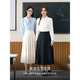 Lady Bird white bow shirt women's career exam public education interview wear commuting formal wear inner shirt chiffon top