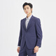 Lilang Youth Business Men's Double Elastic Suit Suit Men's Striped Easy-Care Suit Formal Two-piece Set Dark Blue (1SA) 175A
