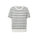 
Eifli (eifini) Eifli round neck striped sweater for women's summer three acetate thin breathable short-sleeved top 2025 summer new style gray M 105-115Jin [Jin equals 0.5 kg]