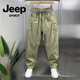 Jeep Spirit Sommer Neue atmungsaktive Schnelltrocknungs-Arbeitskleidung Casual Hosen für Männer lose geradlinige Hose mit breitem Bein Muschi Harlan Scimitar Hosen Militärgrün K210 M 100-125jin [Jin gleich 0,5 kg]