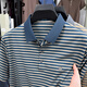 
JEEP SPIRIT new summer ice silk short-sleeved T-shirt for men's contrasting striped casual lapel POLO shirt cool top dad suit blue GR-9207 [ice silk cool] M 48 (suitable for 95-115Jin [Jin equals 0.5 kg])