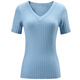 
Yanyu women's summer 2019 new European and American V-neck short-sleeved thin sweater slim and versatile short top for women blue S