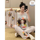 
Modal 2025 new pajamas for women in summer with chest pads short sleeves cute cartoon for outdoor wear three-piece set RM3519 bow girl fixed breast pad M