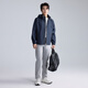 Lilang Light Fashion Men's Removable Hooded Jacket Men's Anti-Wrinkle Easy-Care Youth Commuting Casual Jacket Navy (2K) XL (175)