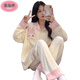 Pyjamas de sumeiting pour femmes en automne Cardigan à manches longues pantalons adapter les femmes d'été 2025 Nouveau dessin animé Spring and Winter Home Clothing SSM-3884 L [95-120Jin [Jin est égal à 0,5 kg]]]