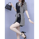 Anyuan Boy Fat Hermana Summer Summer Gran tamaño para mujeres Traje delgado de moda Suites Summer Summer Temperamento de alta gama Estilo profesional Femenino Femenino Estilo de verano 9756 Negro L [100-115Jin [Jin equivale a 0.5 kg]]