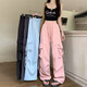 
Multi-pocket casual ice silk work pants for men and women neutral summer outdoor trousers trendy couple casual pants KXW 687 black [ice silk work pants] S [80-90Jin [Jin equals 0.5 kg]]