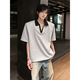 
7 high-quality cleanfit shoulder pad short-sleeved T-shirt for men's summer new front-shoulder polo shirt heavy loose half-sleeved top for men WYN-733 gray M