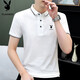 Playboy (PLAYBOY) high-end new pure cotton men's polo shirt short sleeve high-end casual fashion lapel slim summer T-shirt men's comfortable 826 dark gray M Recommended 90-110Jin [Jin equals 0.5 kg]
