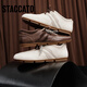 Sijiatu [Identique à Yang Mi] 2025 AUTOMNE NOUVEAU SMAL PIANO CLÉ RETRO RETRO GENRE CHAUS FORREST GUMM SHOSTES CAS CASSEUX EG701CM5 VOLYSATILE BEIGE 38