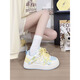 Renbische Matcha Green Butterfly kleine weiße Schuhe Frauen neue modische und vielseitige Freizeitschuhe Frauen dicker alleinerer koreanischer Boardschuhe weiße Lan Yellow 37