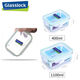 Korean glass freshness box lunch box sealing box lunch box lunch bag student with lid insulation set 695ML*2/Send blue handbag