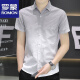 
ROMON ice silk free short-sleeved shirt for men 2025 summer style middle-aged and young casual business half-sleeved cool shirt 844 green 4XL