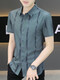 Hongdou (Hodo) Neues 2025 Sommer-Herren-Kurzärmel-Hemd Trendy hübsches High-End-Ice Seidenzoll Kleidung Dünnes kühles Hemd 7027 Black M 90-110Jin [Jin ist 0,5 kg]