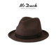 Mr DUCK New Product Imported Australian Top Hat Leather Ribbon Western Cowboy Hat Autumn and Winter Retro Hat Tibetan Felt Hat MW216245-Brown (5cm small side) Small size (52-54cm)