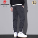 皮尔卡丹（pierre cardin）夏季薄款休闲裤男士美式束脚工装裤2025新款宽松灰色运动裤子子 9859军绿 M