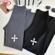 LangSha shark pants women's Korean style wear tight high waist, belly, hips, and thin legs in spring and autumn summer, thin pants, leggings, light gray L [100-130Jin[Jin equals 0.5 kg]]