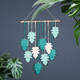 Zhongshangguan cross-border new ins leaf woven tapestries and pendants decoration home art fresh decorative room wall hanging SJ3291C dark green as picture