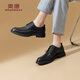Aokang men's shoes 2025 new autumn men's business casual leather shoes thick sole large size formal shoes commuter derby shoes MT