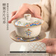 
Pang Donglai New Chinese Huangru Kiln Jianghai Wuyao Cover Bowl Set Sancai Cover Bowl Home Kung Fu Tea Set is available for home use ZH-17087 Huangru Kiln Jianghai Wuyao Cover Bowl Two Cups 3-piece Set + rectangular Others
