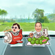 Photo personnalisée des ornements de tremblements de tête sur la voiture avec une voiture solaire en acrylique couple couple trois secoue fruit célibataire 738 cellules solaires doubles usage