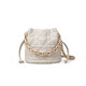 
AnySmic international first-line brand new fashionable Korean style chain bucket handbag small carry bag one-shoulder crossbody bag beige white