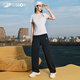 FILA FUSION Fila Fashion Brand Knitted Pants for Women 2025 Autumn New Fashion Loose Straight-Line Casual Pants, Black-BK M 165/66A/M