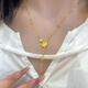 Libiao 5G gold ginkgo leaf necklace for women 999 pure gold Sansheng apricot set chain new leaf tassel gold necklace gold ginkgo leaf necklace about 7.8 grams